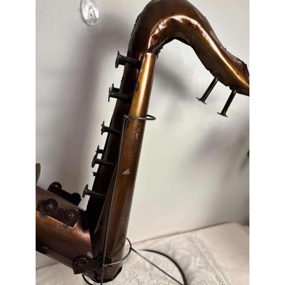 Saxophone Metal Sculpture Art Piece Musician - Picture 9 of 16